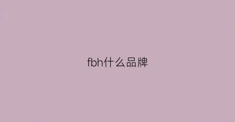 fbh什么品牌(fbt什么牌子)