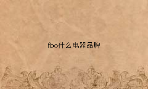 fbo什么电器品牌(fbvooge是什么牌子价位)