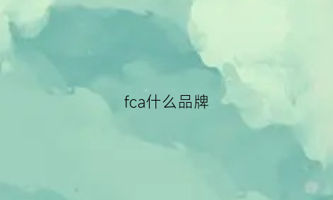 fca什么品牌(fch是什么品牌)