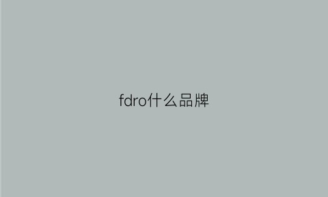 fdro什么品牌(frd是什么品牌)