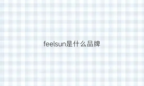 feelsun是什么品牌(feel是什么品牌商标)