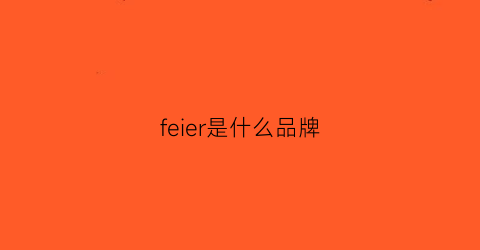 feier是什么品牌(菲尔是什么品牌配件)