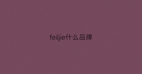 feiljie什么品牌(felix什么品牌)