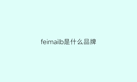 feimailb是什么品牌(fei是什么牌子)