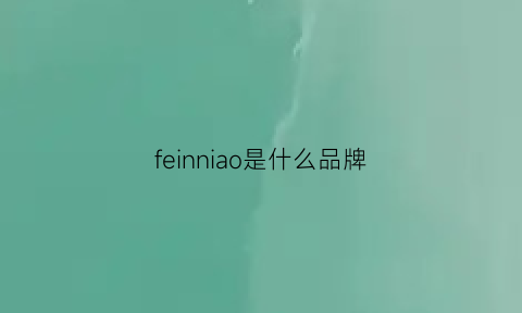 feinniao是什么品牌(feina是什么牌子)