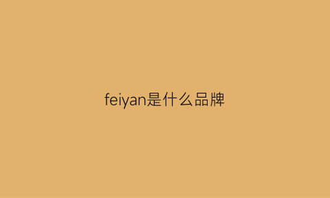 feiyan是什么品牌(fei是什么牌子)