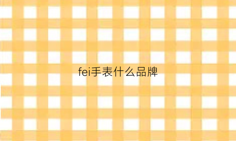 fei手表什么品牌(feiwo什么牌子手表)