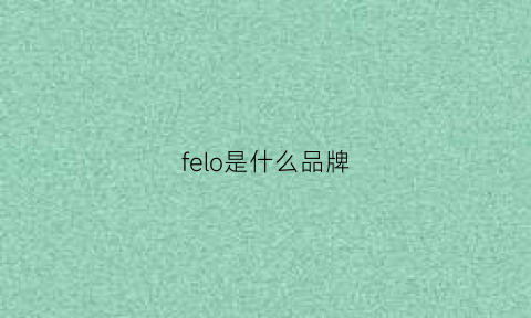 felo是什么品牌(felyao是什么品牌)