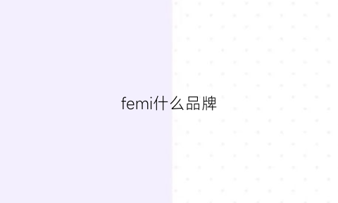 femi什么品牌(feimi什么牌子)