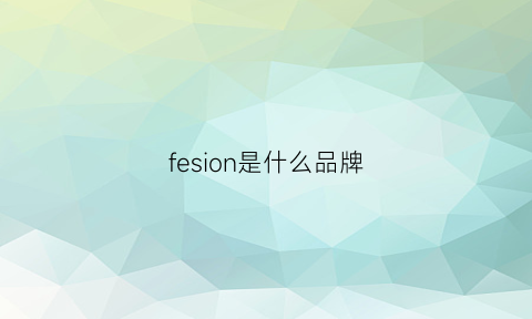 fesion是什么品牌(feshion是啥牌子)