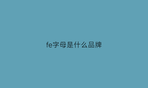 fe字母是什么品牌(fe字母是什么品牌的衣服)