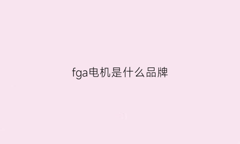 fga电机是什么品牌(fpa电机是什么意思)