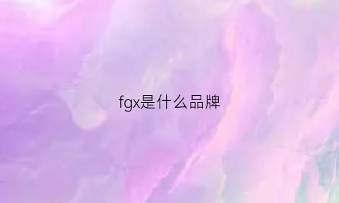 fgx是什么品牌(fg是什么牌子图片)