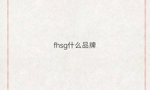 fhsg什么品牌(fsg是什么品牌)