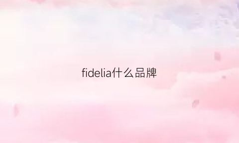 fidelia什么品牌(fidi是什么牌子)