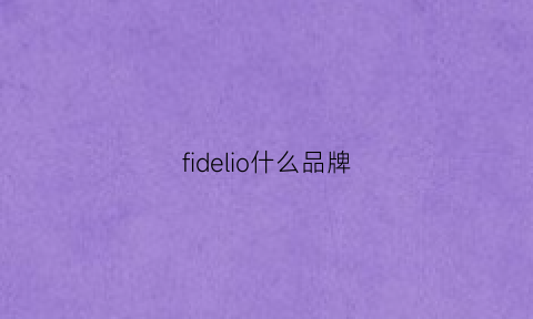 fidelio什么品牌(fidelio是什么手表)