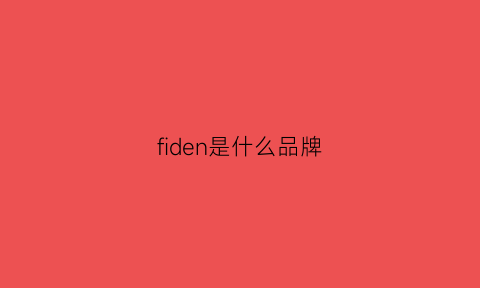 fiden是什么品牌(fin是什么牌子)