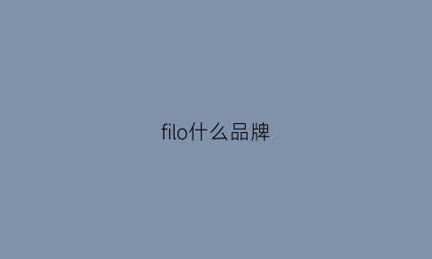 filo什么品牌(firo是什么牌子)