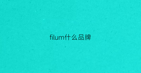 filum什么品牌(fiqifilo是什么牌子)