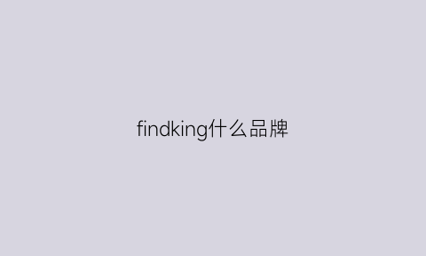 findking什么品牌