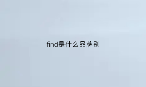 find是什么品牌别