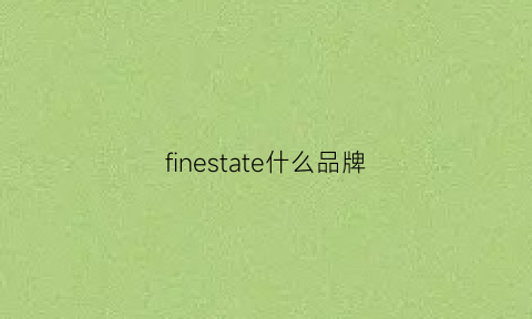 finestate什么品牌(fine是什么牌子的衣服)