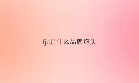 fjc是什么品牌炮头