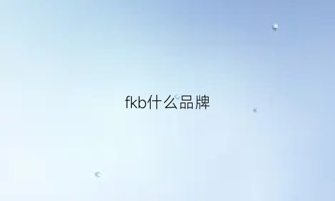 fkb什么品牌(fk什么牌子)