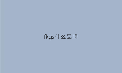 fkgs什么品牌(fk品牌什么意思)