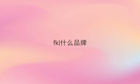 fkl什么品牌(fdlkk什么牌子)