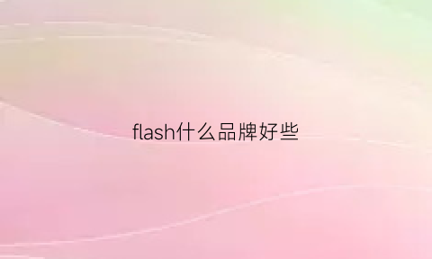 flash什么品牌好些