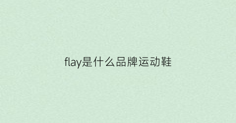 flay是什么品牌运动鞋(flay衣服是什么牌子)