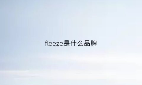 fleeze是什么品牌(fizze是什么品牌)