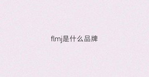 flmj是什么品牌(fm是什么品牌)