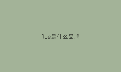 floe是什么品牌(flojos是什么牌子)