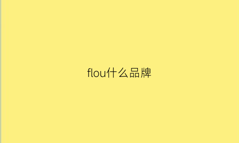 flou什么品牌(flucom是什么品牌)