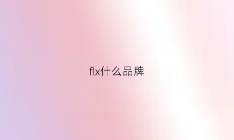 flx什么品牌(flx是什么牌子)