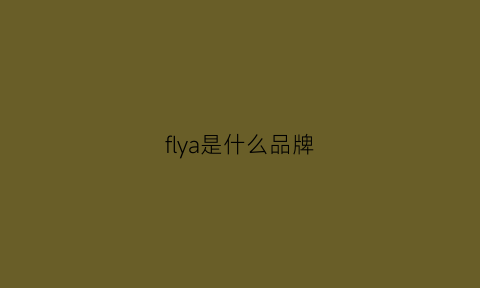 flya是什么品牌(flyoga是什么牌子)