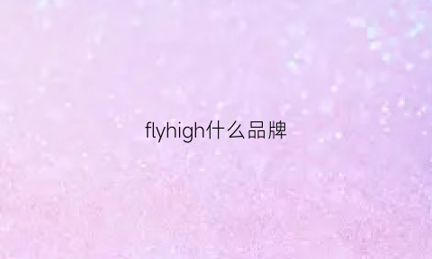 flyhigh什么品牌(flying是什么品牌)