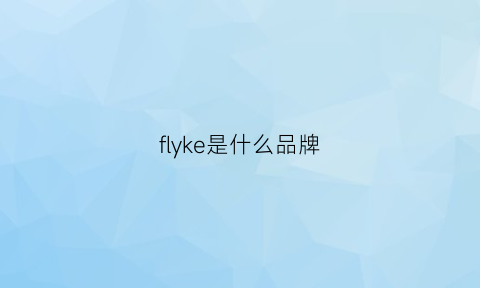 flyke是什么品牌(flyke是什么品牌衣服)