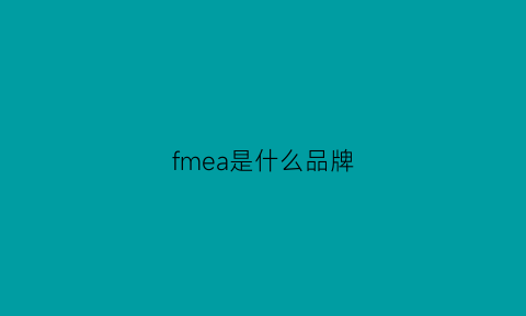 fmea是什么品牌(fmacm是什么档次)