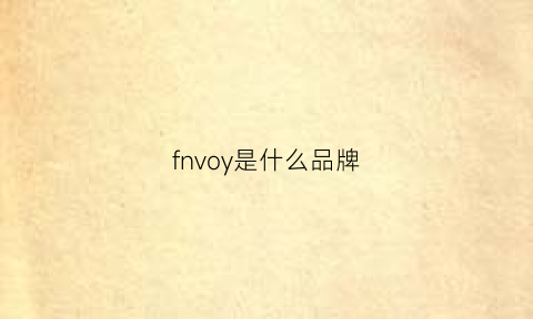 fnvoy是什么品牌