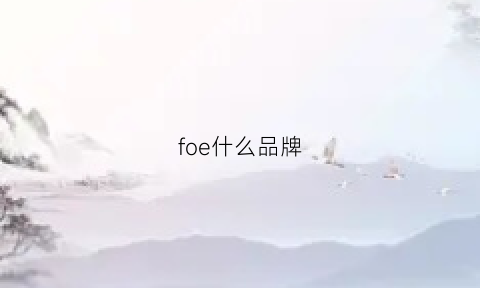 foe什么品牌(fojeon是什么品牌)