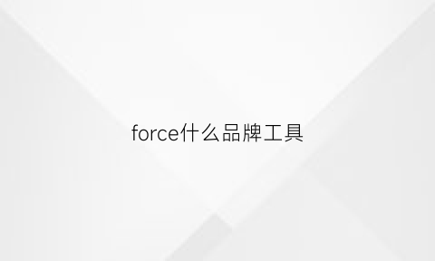 force什么品牌工具(force10是什么牌子)