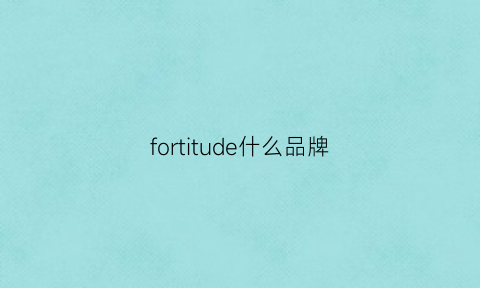 fortitude什么品牌(forte什么牌子)