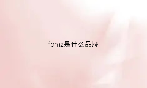 fpmz是什么品牌(fz是什么品牌的缩写)