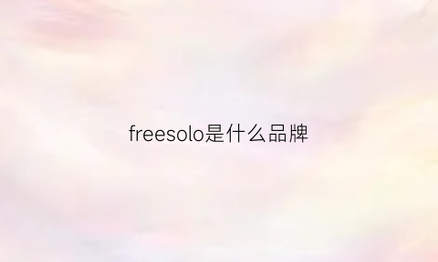 freesolo是什么品牌(freegun是什么牌子)