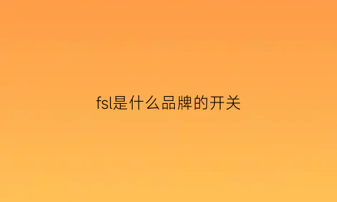 fsl是什么品牌的开关(sflmfls是什么品牌开关)