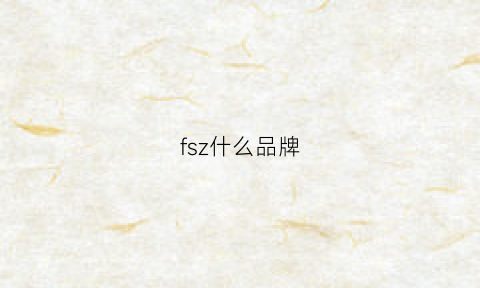 fsz什么品牌(fs是什么牌子)