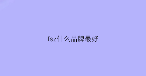 fsz什么品牌最好(f啥牌子)